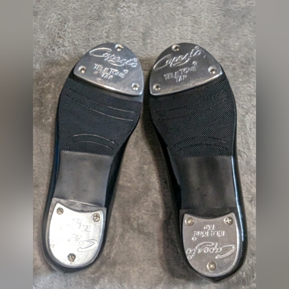 Capezio tap dance shoes size 1 in black patent leather excellent condition - Picture 7 of 10